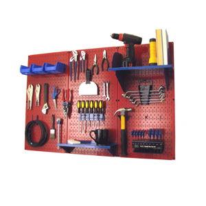 Wall Control 30 Piece Steel Pegboard multi-tool rack in Red 48-in W x 32-in H