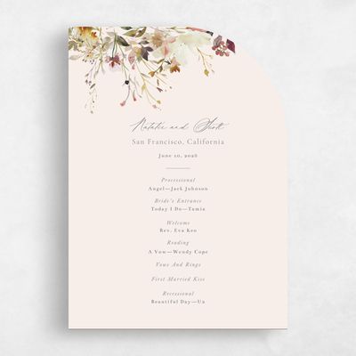 Beige Half arch Wedding Program - Ciliegio