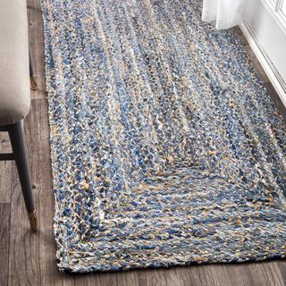 Hand Braided Otelia Denim And Jute Runner