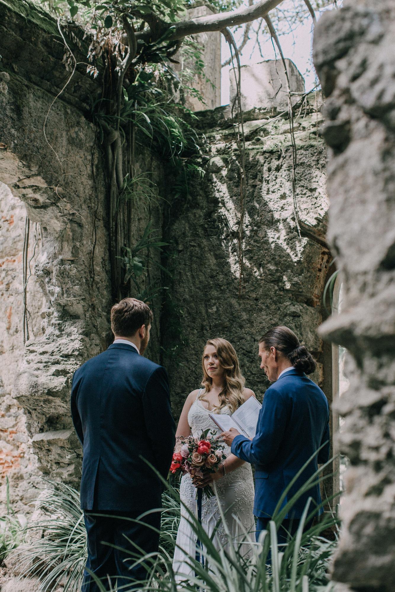 Our Portugal Elopement at the Monserrate Palace chapel ruins Photos by Jenna Mahr