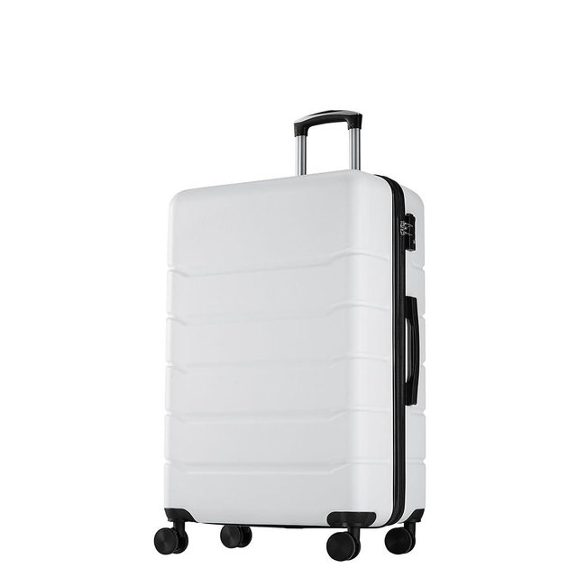 Sweetcrispy Carry on Luggage with Spinner Wheels Lightweight Expandable Hard Shell ABS Suitcase with TSA Lock, White, 20 inch
