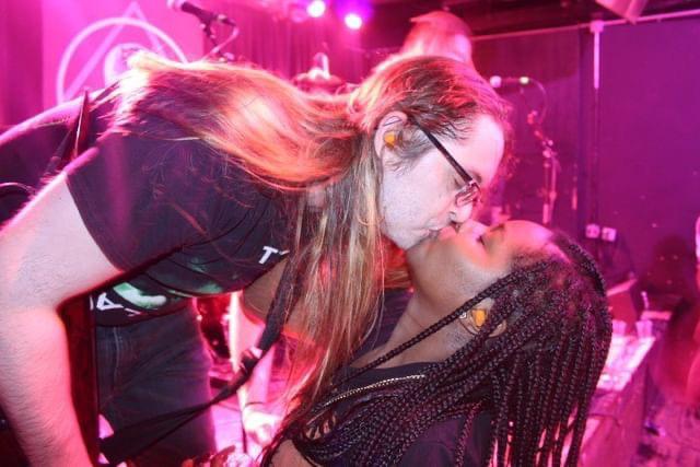 Rockstar kiss from the stage!