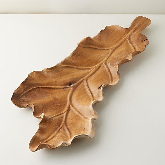 Terrain Oversized Teak Leaf Serving Board