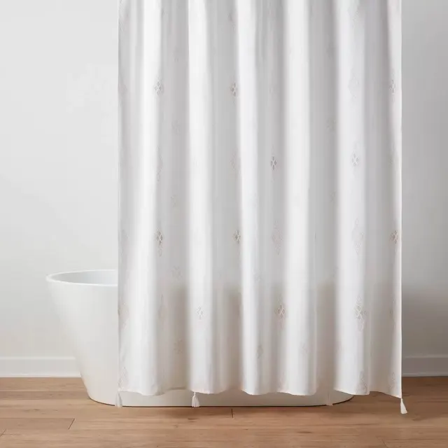 Boho Cactus Print Shower Curtain Cream - Threshold™