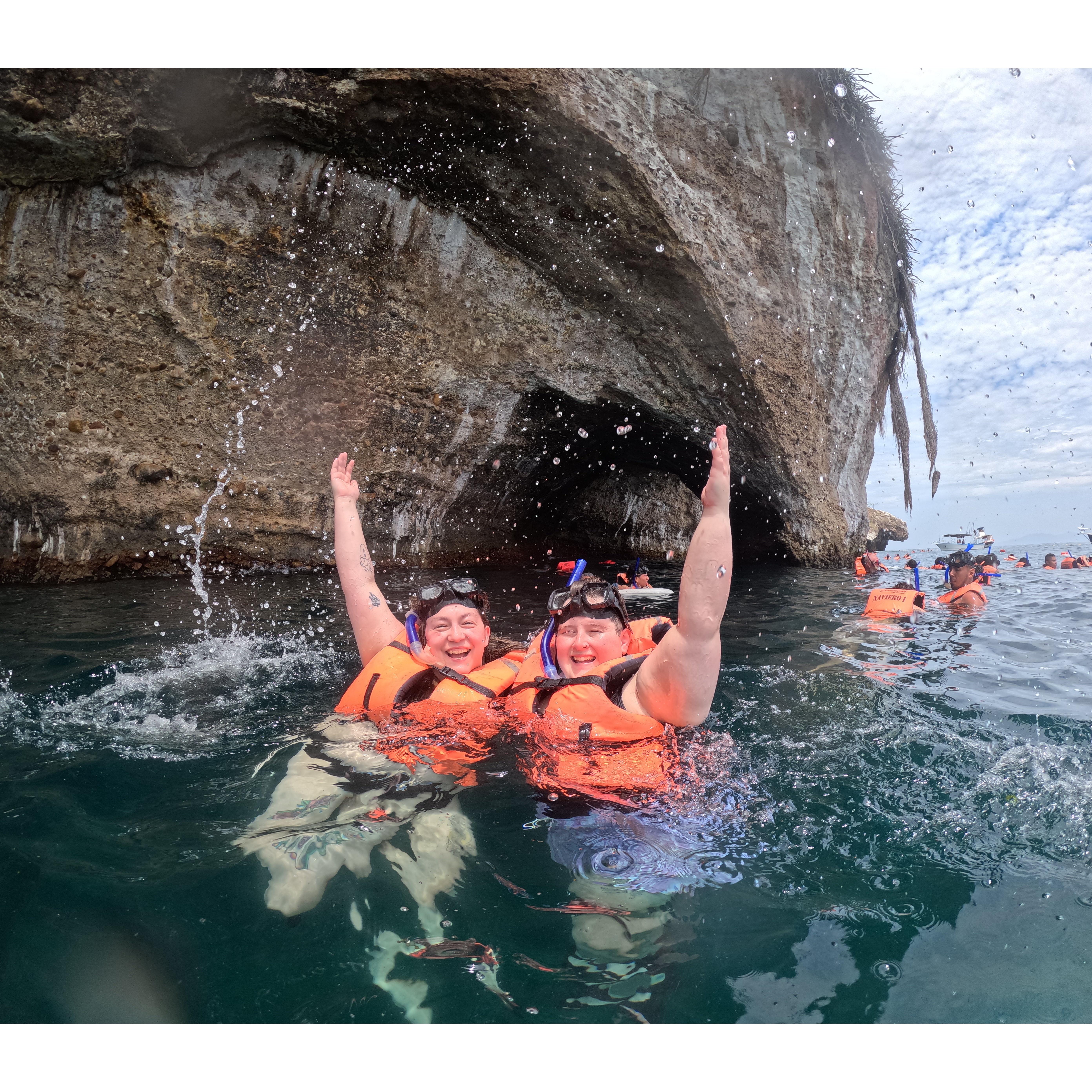 We had so much fun snorkeling at Los Arcos national park in Puerto Vallarta! We saw so many cool fish and definitely choked on salt water. -Kelly