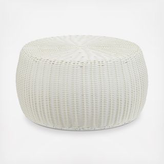 Handwoven Resin Storage Stool Ottoman