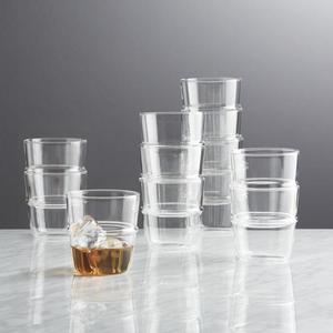 Crate + Barrel Lumos Stacking Double Old-Fashioned Glasses, Set of 12