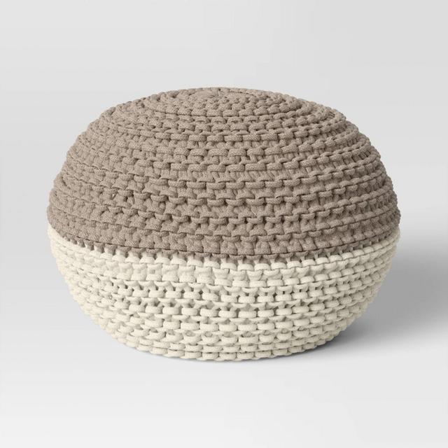 Cloverly Chunky Knit Pouf - Threshold™