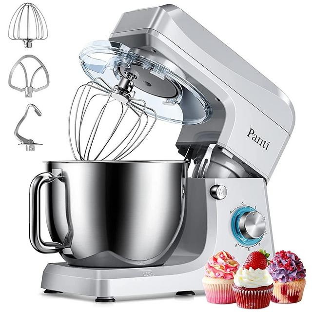 Rae Dunn Electric Hand Mixer for Kitchen with Beaters and Whisk Attachments for Cooking and Baking, Gray