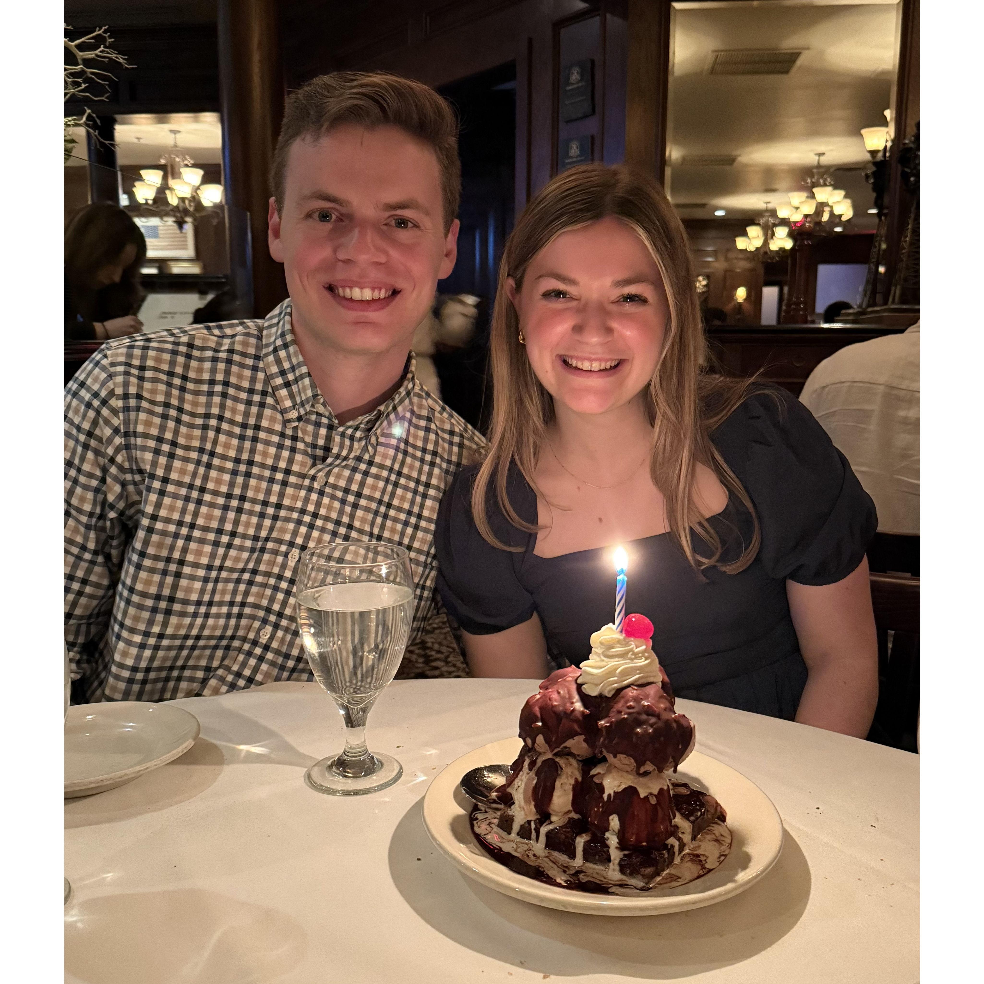 On their first date, Price and Erin found out their birthdays are three days apart. Just a couple weeks before their engagement, they finally got to celebrate with one another!
