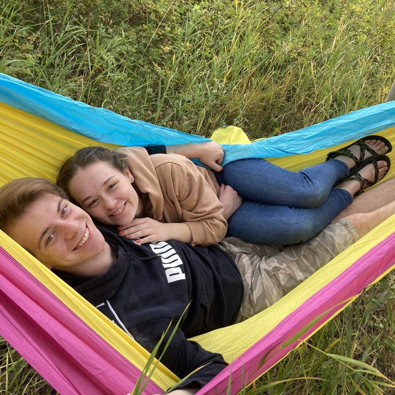 Family time in the mountains means hammocking!