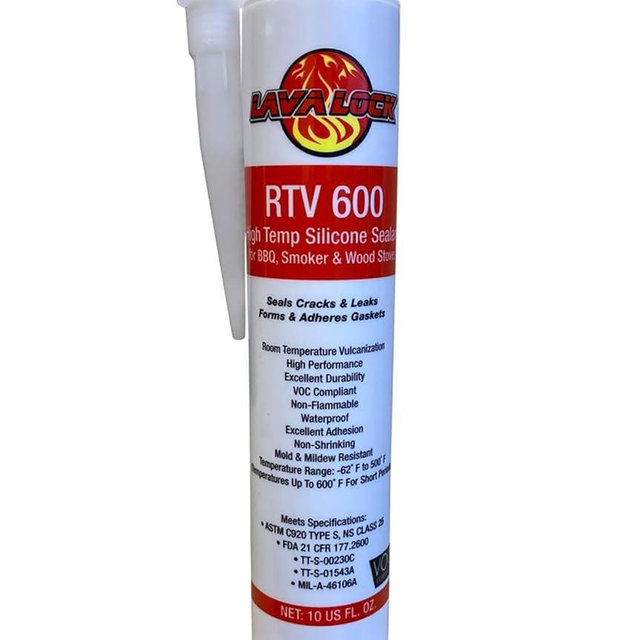 LavaLock RTV High Temp BBQ Smoker Sealer Gasket Adhesive 10 oz Cartridge (600 F - Red)