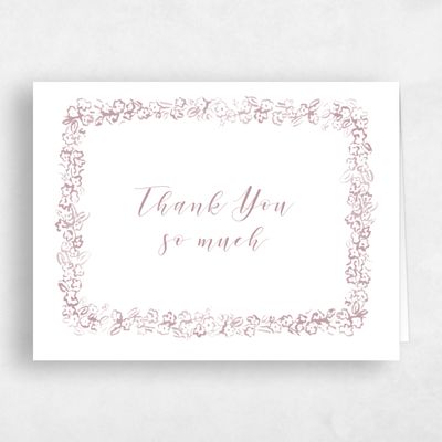 Dusty Rose, Pink Wedding Thank You - Brier Landscape