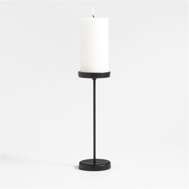 Tepes Matte Black Pillar Candle Holder 10"