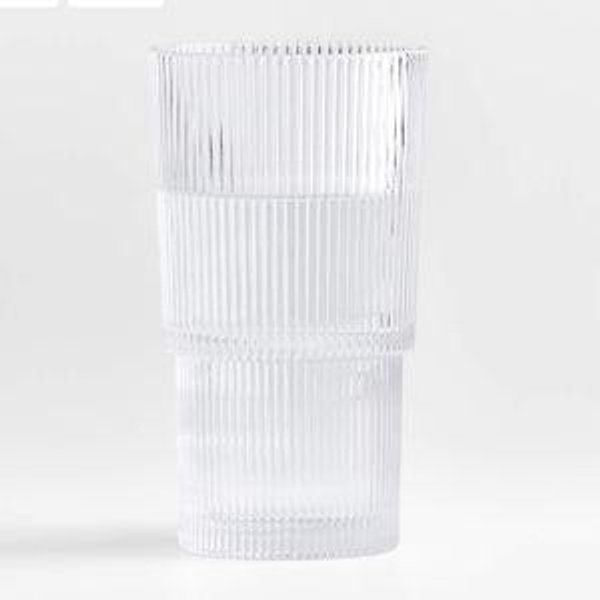 Atwell Stackable Textured Ribbed Double Old-Fashioned Glass + Reviews | Crate & Barrel