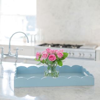 Scalloped Large Lacquered Ottoman Tray