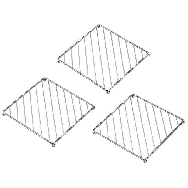 Xiaoyez 3Pcs Stainless Steel Trivet for Pots and Pans Stainless Steel Pot Trivets Cast Iron Trivet Cooling Racks for Kitchen Dining Table Decor Hot Pads Cooking and Baking Pans Holder，7.2x7.2inchs