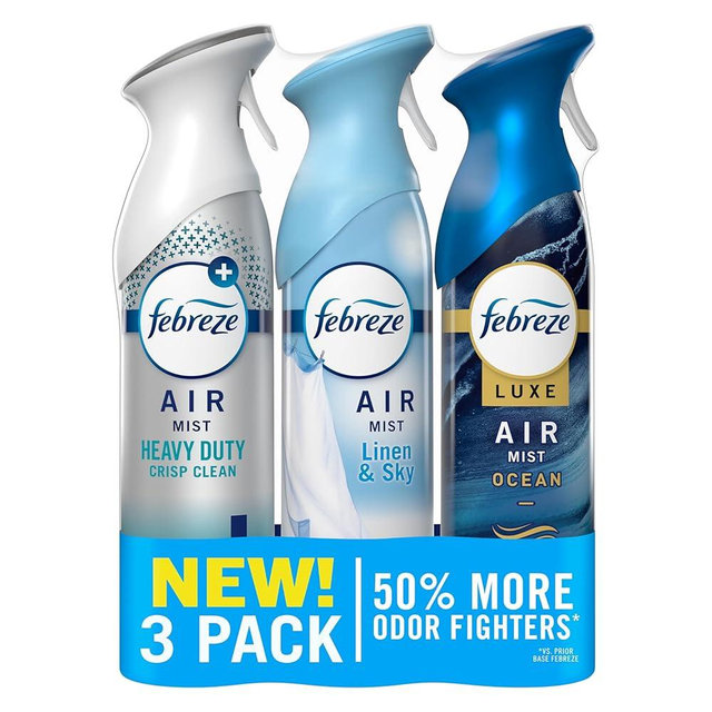 Febreze New & Improved Air Mist Scent Mix, Air Freshener, Home and Kitchen Essentials, Odor Fighting Room Spray, 8.1 oz bottle, 3 Count