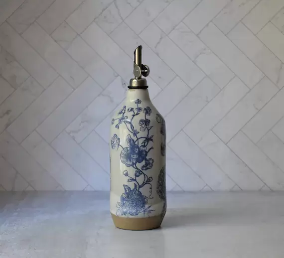 Large Ceramic handmade oil bottle