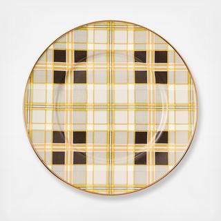 Tartan Mocha Stainless Steel Salad Plate