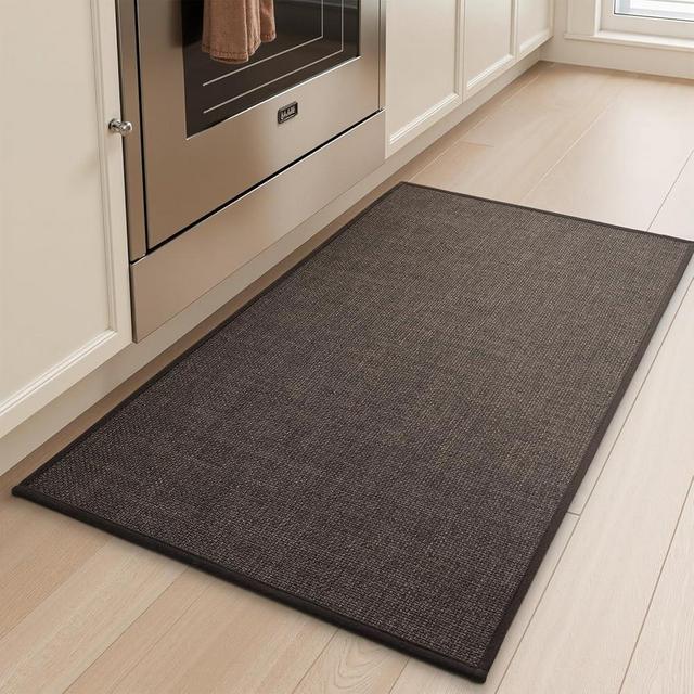 tchdio Kitchen Mats for Floor, Rubber Backed Kitchen Rugs Non Slip Washable, Superior Absorbent Kitchen Runner Rug Easy to Clean, Comfort Kitchen Floor Mat Front of Sink (Brown, 20" × 32")