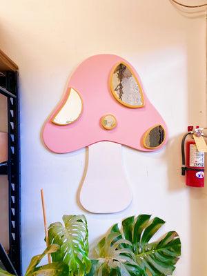 XL Mushroom Wall Art | Lilac Cap with Pink Spots