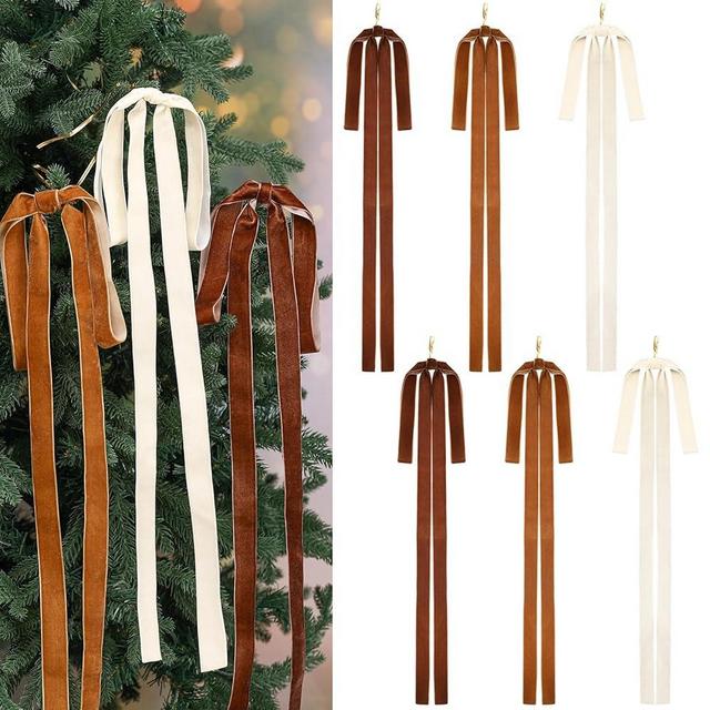 Janinka Velvet Christmas Swag Bow 23.5x15.5 Inch Rustic Large Velvet Christmas Staircase Wreath Bows Vintage Christmas Tree Topper Bows Large Bow for Christmas Outdoor