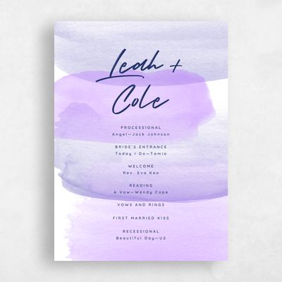 Bright Lavender, Purple Wedding Program - Bailey
