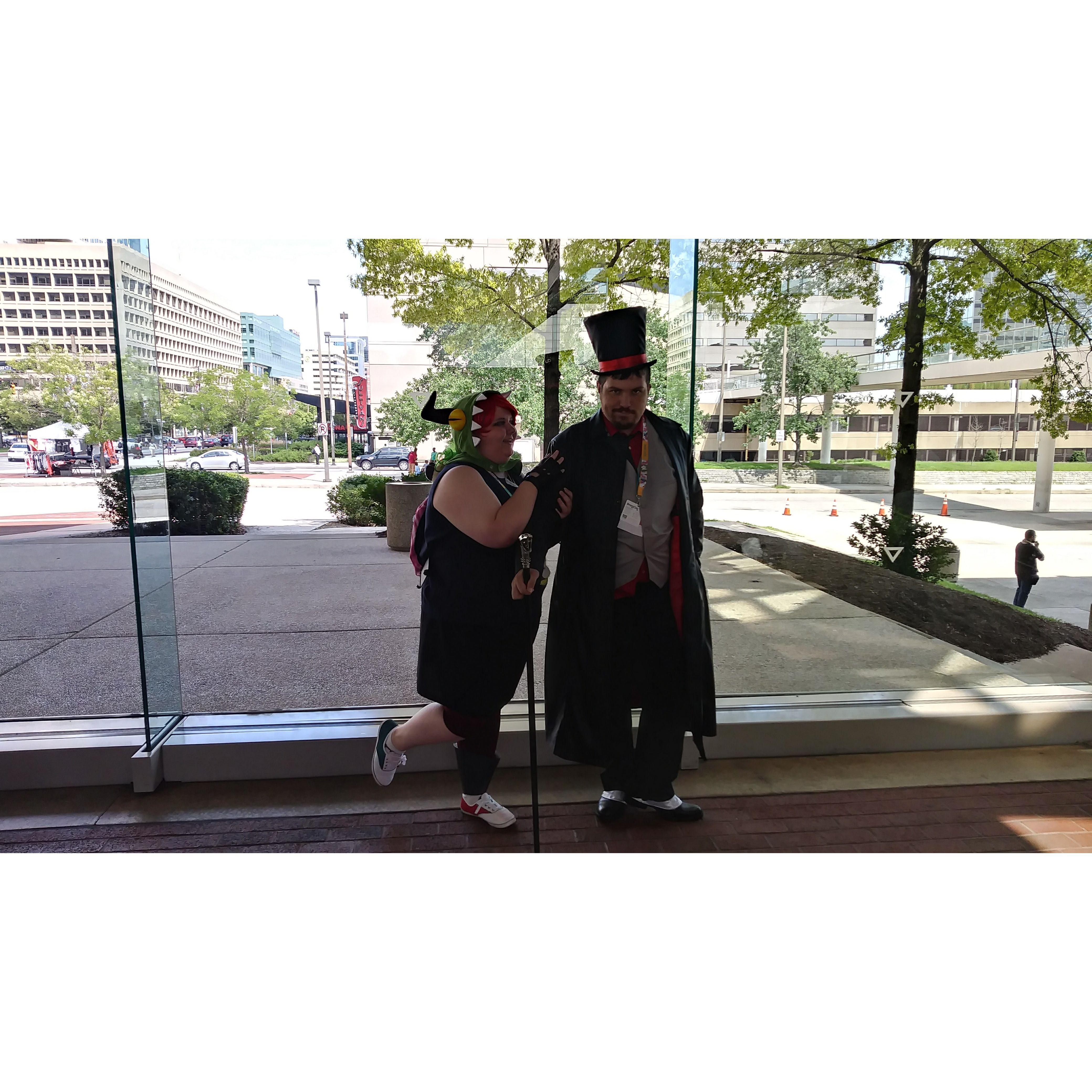 Cosplaying as Black Hat and Demencia from Villainous at BronyCon.