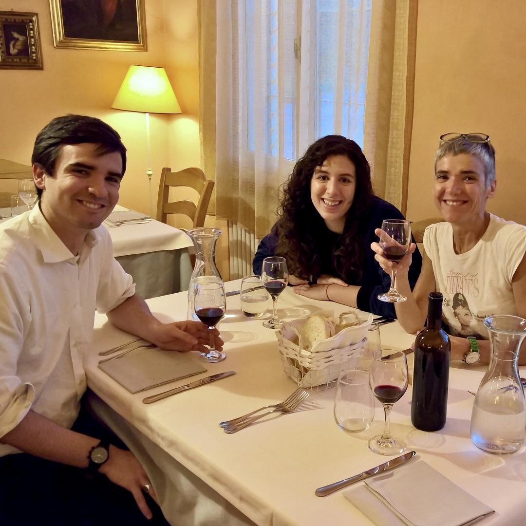 Summer 2017: Dinner with Davide's parents in Castell'Arquato.