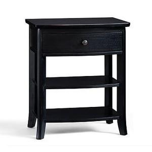 Chloe Wood Bedside Table, Black