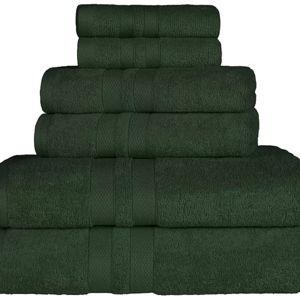 SUPERIOR 6 pc Ultra Soft Combed Cotton Solid Towel Set