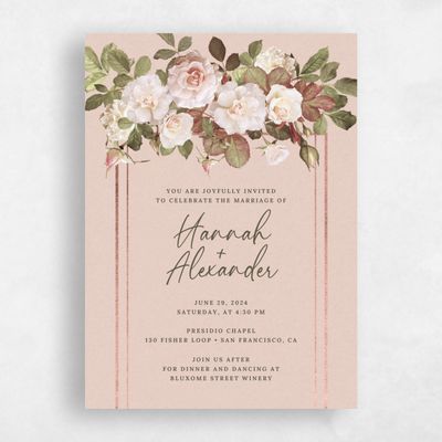 Sweet Pink Wedding Invitation - Quintana Frame