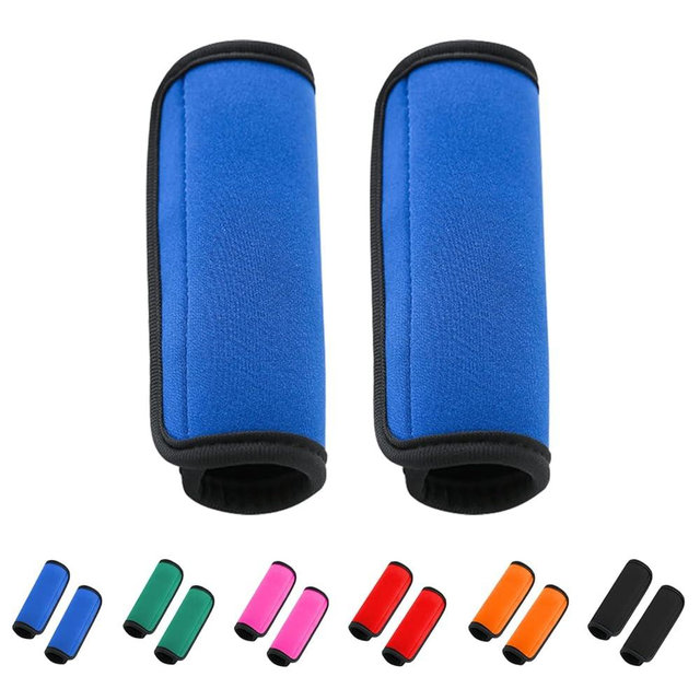 2 Pack Luggage Handle Wraps for Suitcase, Bright Color Comfort Soft Handle Covers (Blue)
