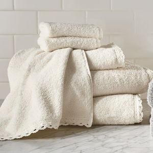 6-piece crochet trim towel set