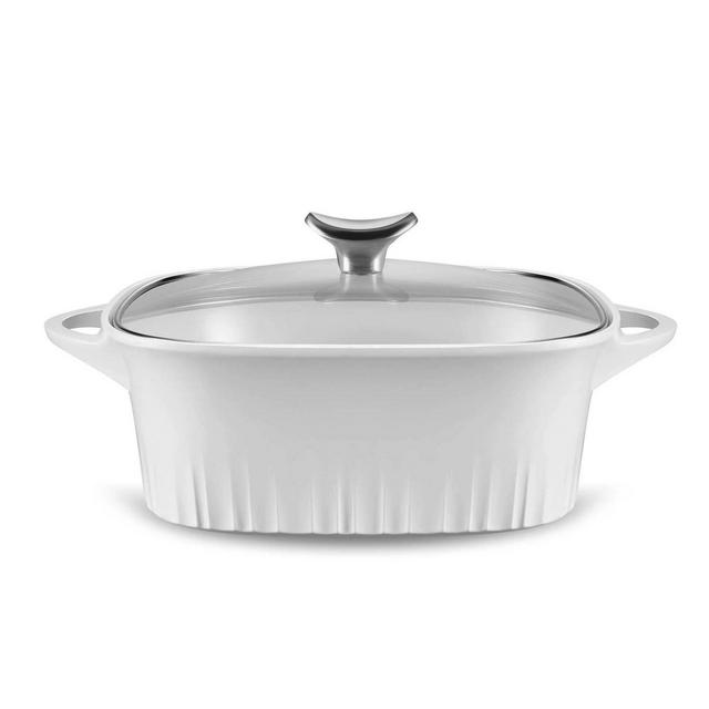 CorningWare 3.2qt Cast Aluminum Roaster with Lid White
