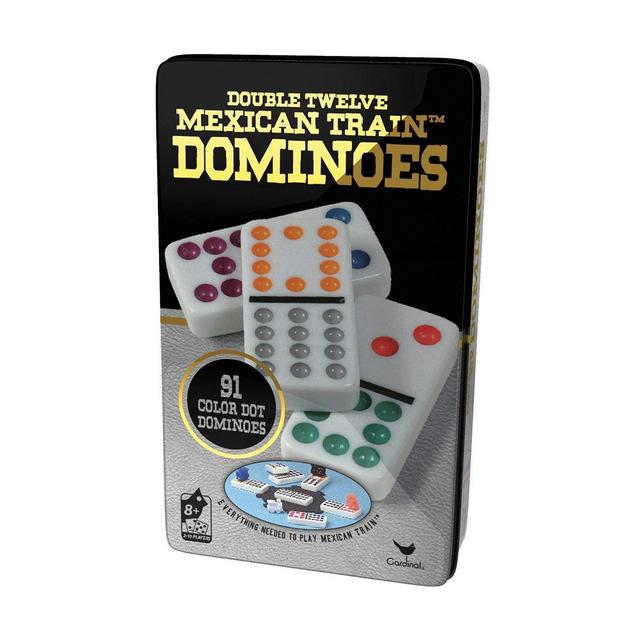 Cardinal Double 12 Color Dot Dominoes in Collectors Tin (Styles May Vary)