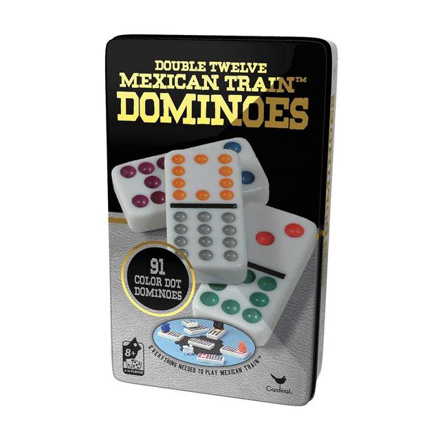Cardinal Double 12 Color Dot Dominoes in Collectors Tin (Styles May Vary)