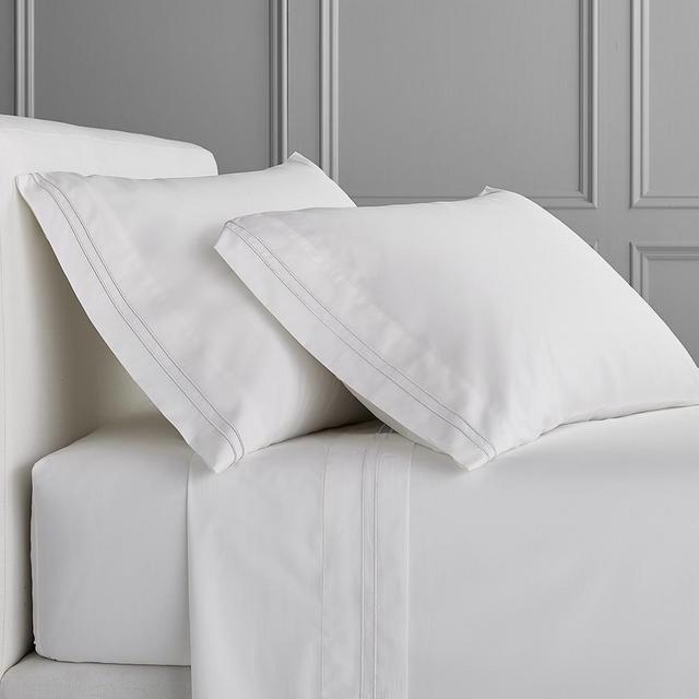 Chambers® Italian Hotel Embroidered Pillowcase, Set of 2, Standard, White