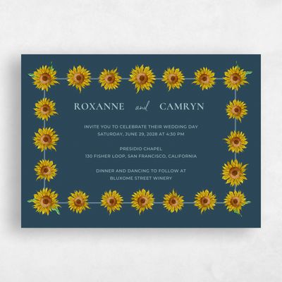 Navy, Blue Wedding Invitation - Bonnie Chain