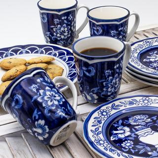 Blue Garden 16-Piece Dinnerware Set, Service for 4