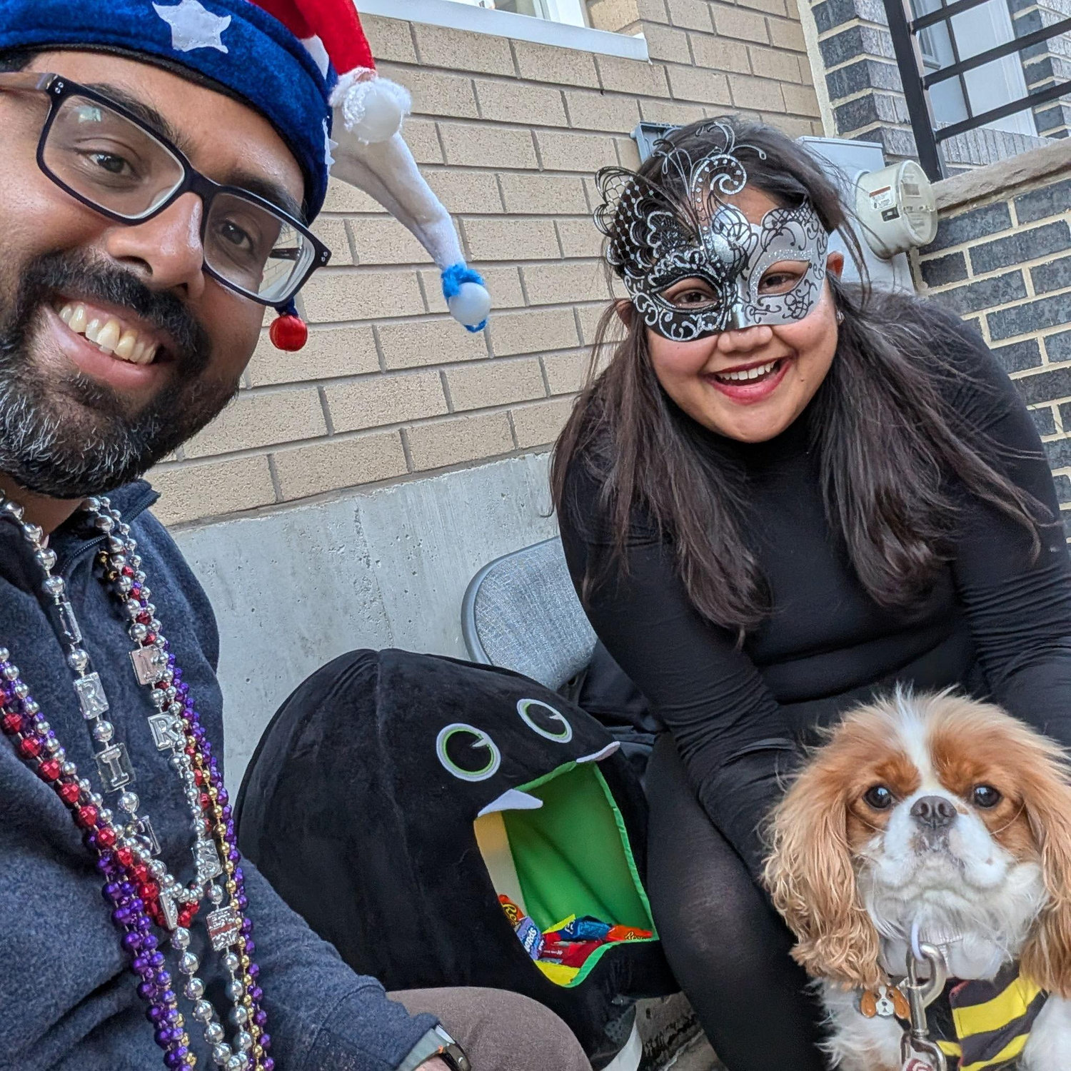 Our second Halloween together with our makeshift costumes!