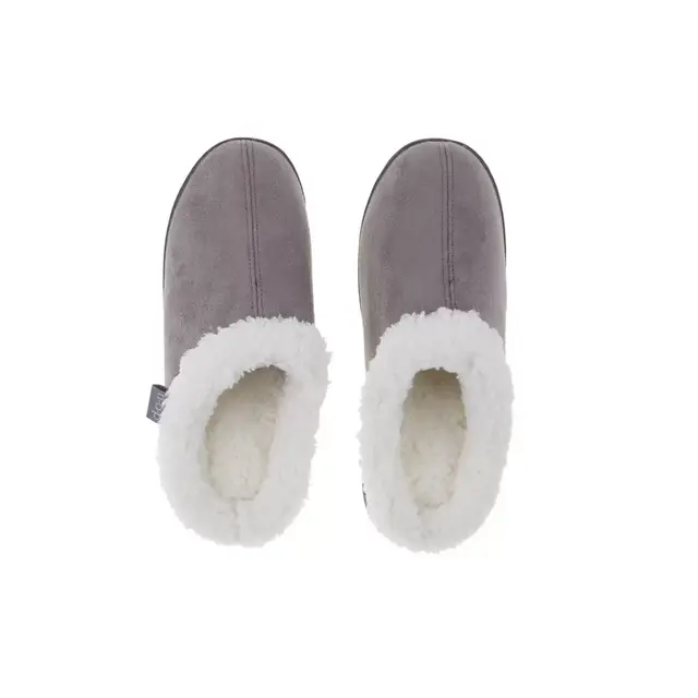 Brookstone® Classic Mediium Sherpa Slip-On Slippers in Grey