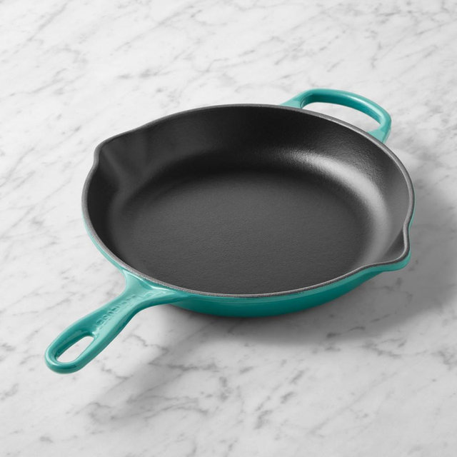 Le Creuset Signature Enameled Cast Iron Skillet Fry Pan, 10 1/4", Riviera