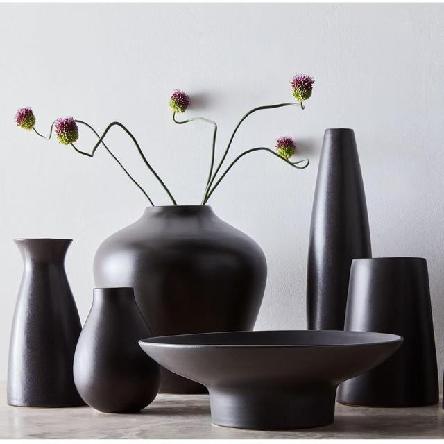Pure Black Ceramic Vase