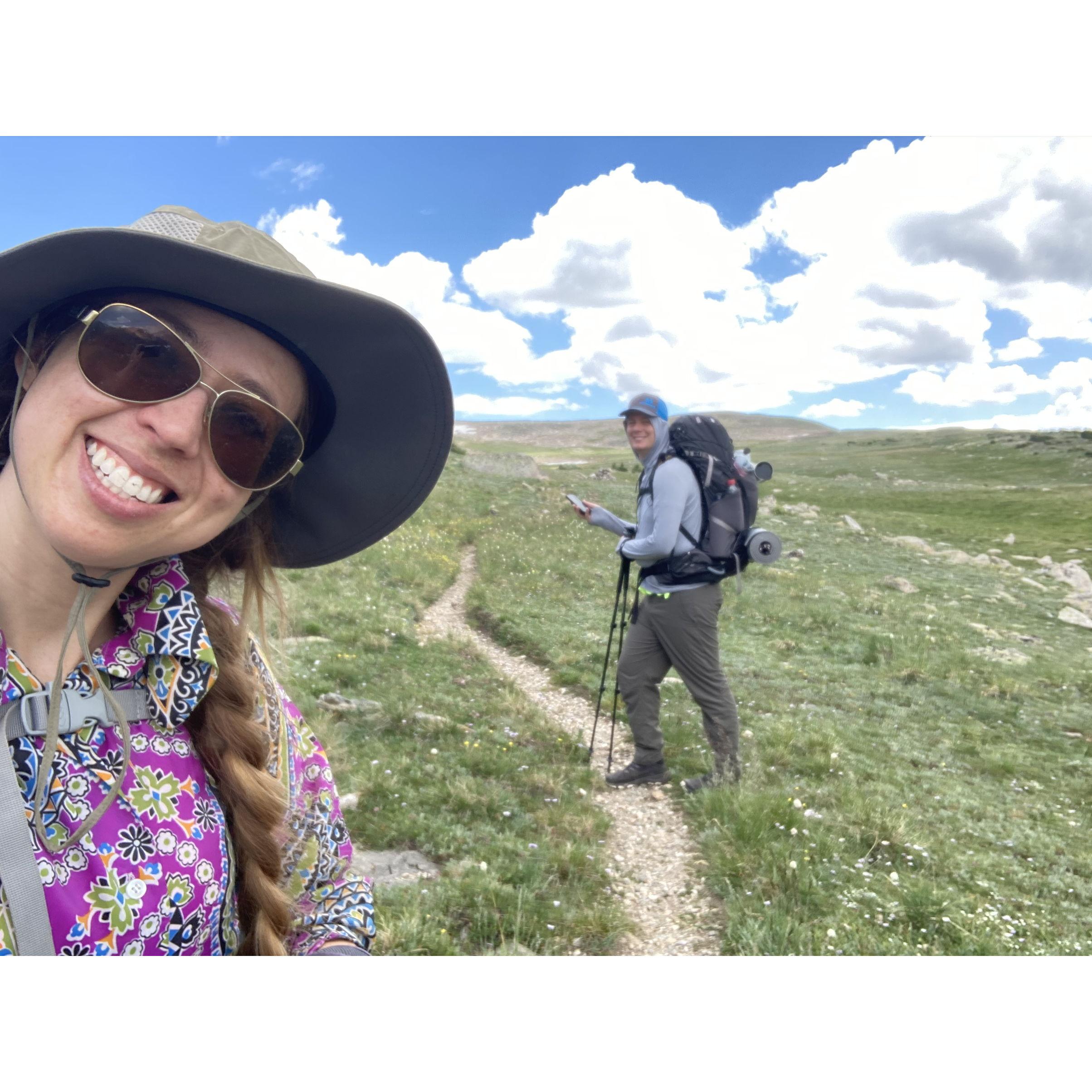 Pat's first backpacking trip in the Rockies. Rocky Mountain National Park, CO