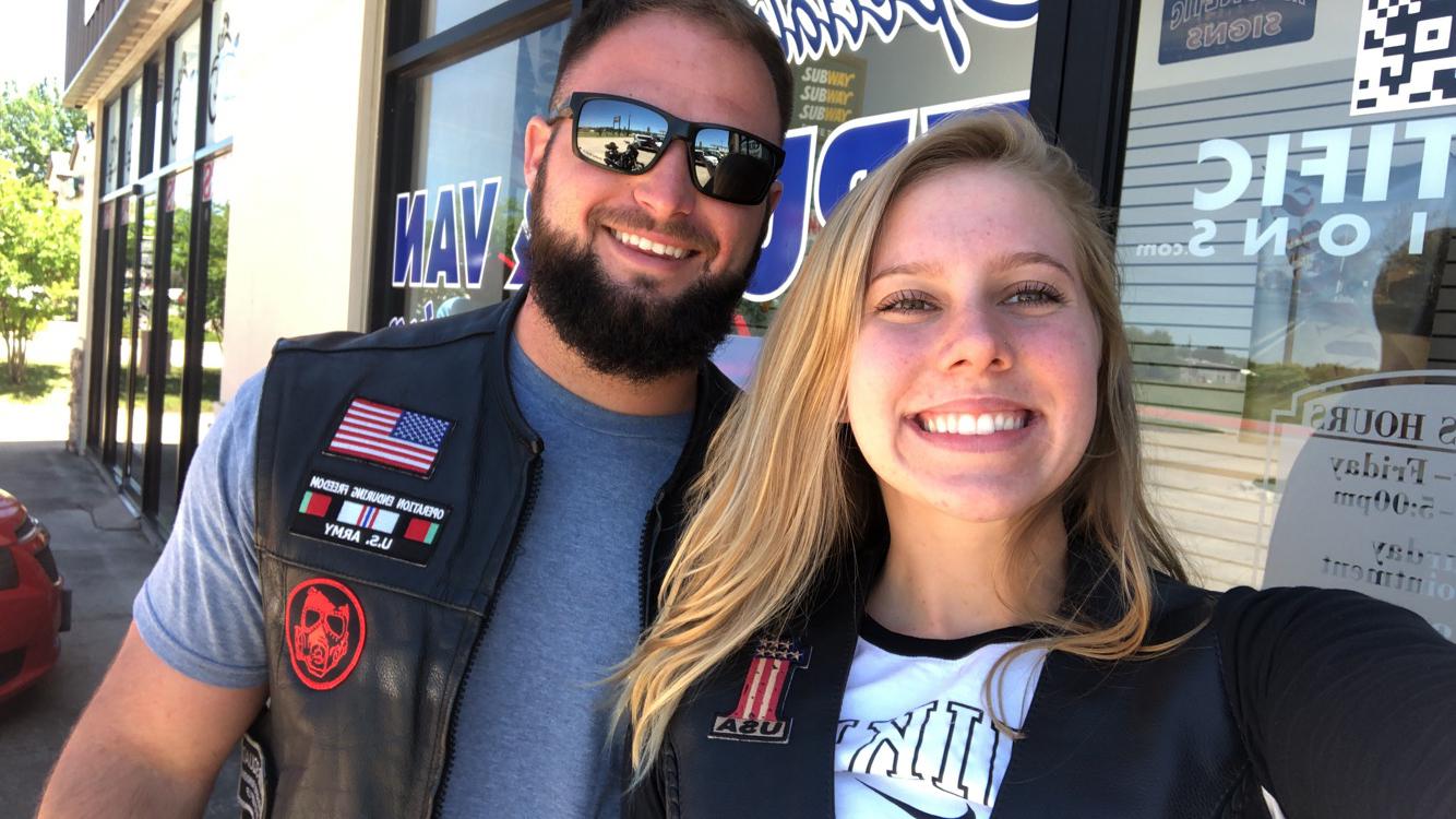 Sara's first leather motorcycle vest
2019