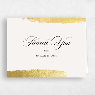 Light Oatmeal, Beige Wedding Thank You - Casey Landscape Foil