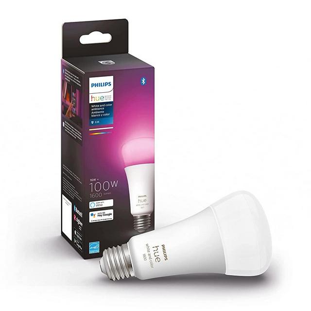Philips Hue White and Color A21 High Lumen Smart Bulb, 1600 Lumens, Bluetooth & Zigbee Compatible (Hue Hub Optional), Compatible with Alexa & Google Assistant