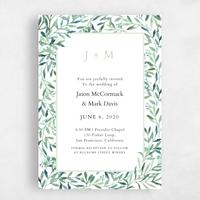 Green Wedding Invitation - Eastwick Frame